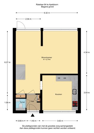 Floorplan - Ratelaar 64, 7322 GR Apeldoorn